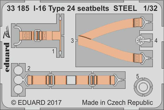 Eduard 33185 Etched Aircraft Detailling Set 1:32 Polikarpov I-16 type 24 seatbel