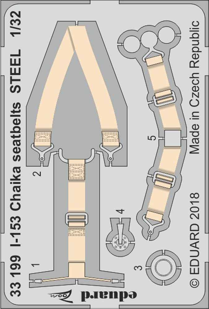 Eduard 33199 Etched Aircraft Detailling Set 1:32 Polikarpov I-153 Chaika seatbel