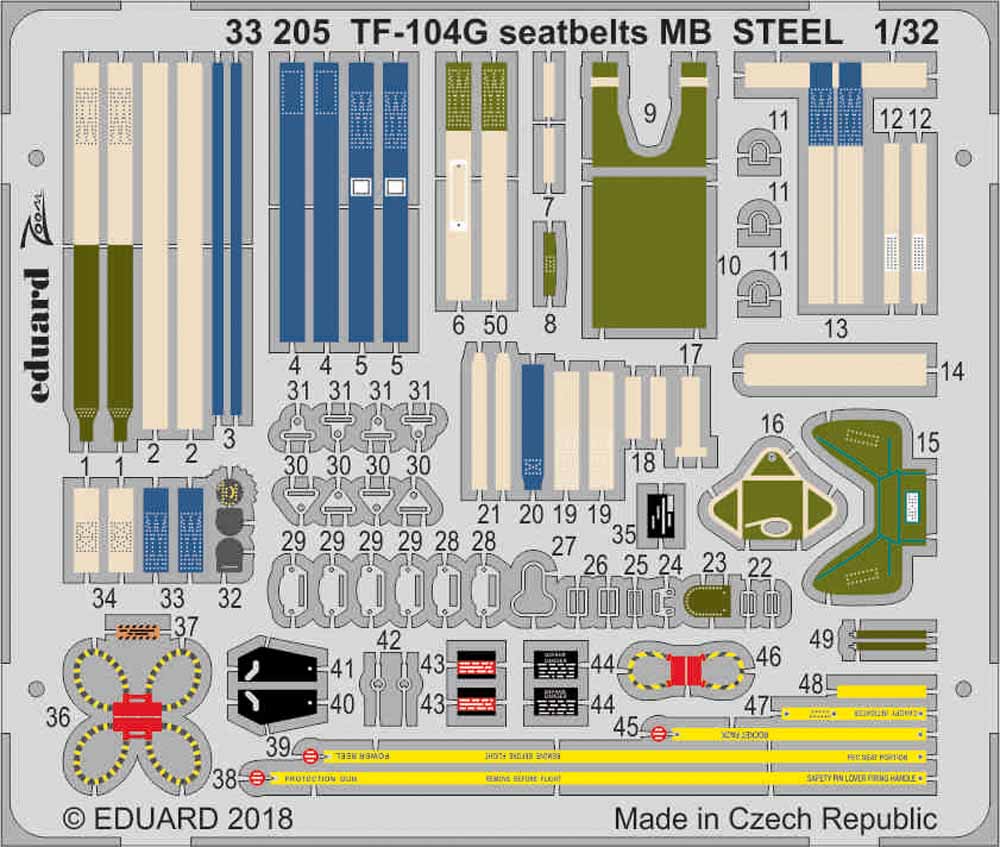 Eduard 33205 Etched Aircraft Detailling Set 1:32 Lockheed TF-104G Starfighter se