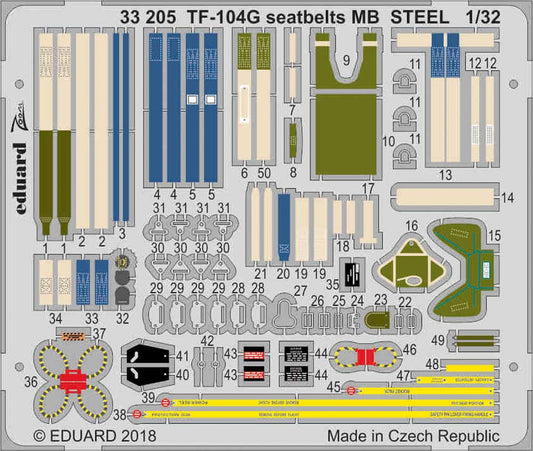 Eduard 33205 Etched Aircraft Detailling Set 1:32 Lockheed TF-104G Starfighter se