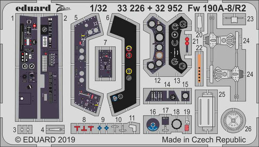 Eduard 33226 Etched Aircraft Detailling Set 1:32 Focke-Wulf Fw-190A-8/R2