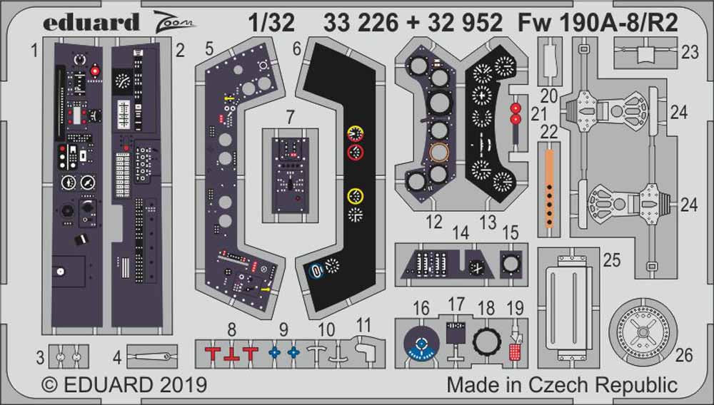 Eduard 33226 Etched Aircraft Detailling Set 1:32 Focke-Wulf Fw-190A-8/R2