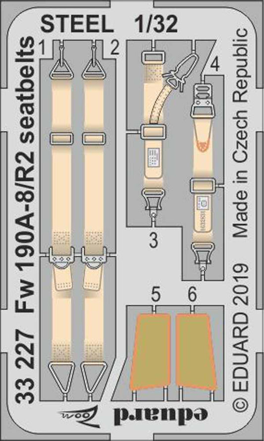 Eduard 33227 Etched Aircraft Detailling Set 1:32 Focke-Wulf Fw-190A-8/R2 seatbel