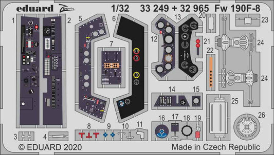 Eduard 33249 Etched Aircraft Detailling Set 1:32 Focke-Wulf Fw-190F-8