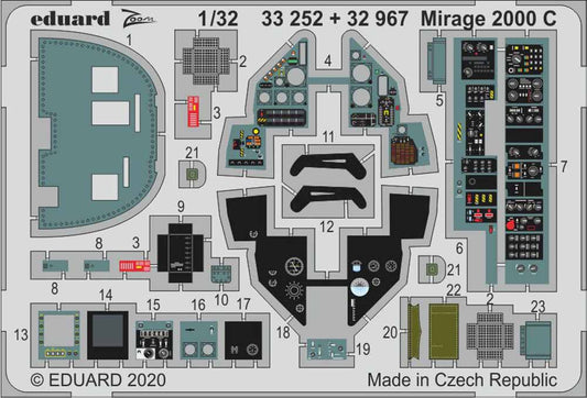 Eduard 33252 Etched Aircraft Detailling Set 1:32 Dassault Mirage 2000C