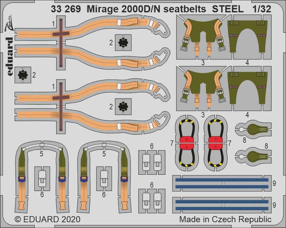 Eduard 33269 Etched Aircraft Detailling Set 1:32 Dassault Mirage 2000D/N seatbel