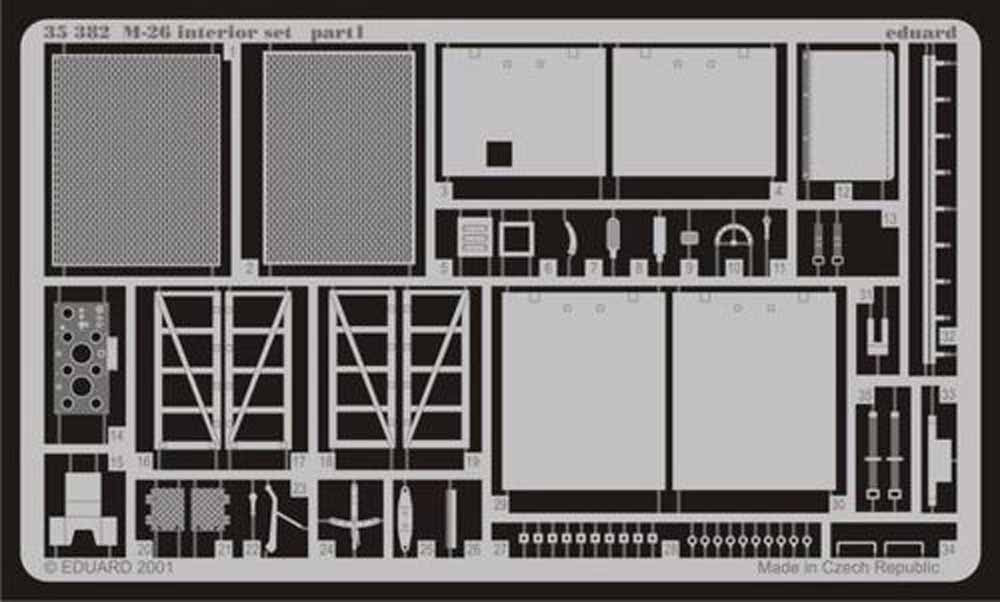 Eduard 35382 1:35 Etched Detailing Set for Tamiya Kits M26 interior Armoured Tan