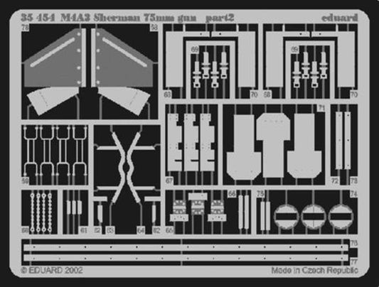 Eduard 35454 1:35 Etched Detailing Set for Tamiya Kit M4A3 Sherman 75mm