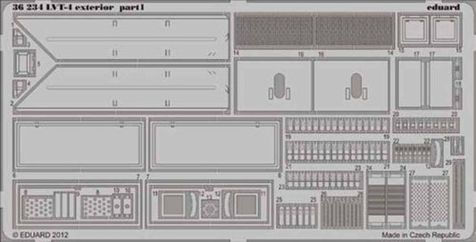 Eduard 36234 1:35 Etched Detailing Set for AFV Club Kits LVT-4 Water Buffalo ext