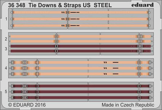 Eduard 36348 1:35 Etched Detailing Set Tie Downs & Straps U.S. STEEL