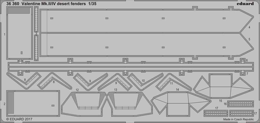 Eduard 36360 1:35 Etched Detailing Set for Tamiya Kits Valentine Mk.II/IV desert