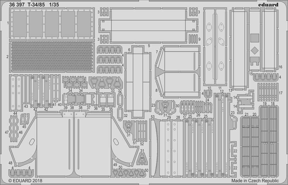 Eduard 36397 1:35 Etched Detailing Set for Zvezda Kits Soviet T-34/85