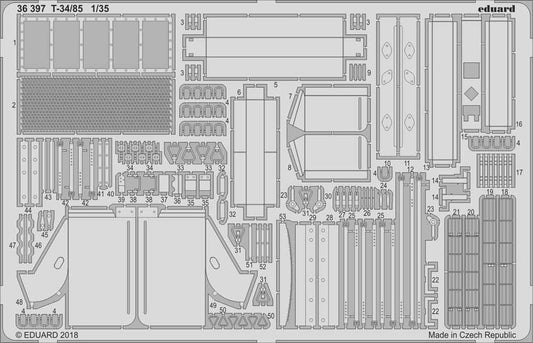 Eduard 36397 1:35 Etched Detailing Set for Zvezda Kits Soviet T-34/85