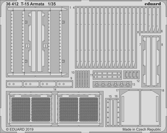 Eduard 36412 1:35 Etched Detailing Set for Zvezda Kits T-15 Armata 1/35