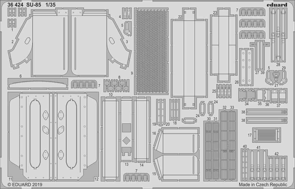 Eduard 36424 1:35 Etched Detailing Set for Zvezda Kits Soviet SU-85 Soviet SPG