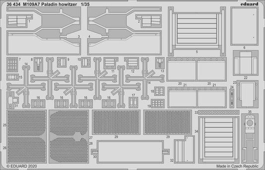 Eduard 36434 1:35 Etched Detailing Set for Panda Model Kits M109A7 Paladin SPH h