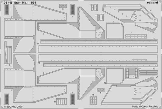Eduard 36445 1:35 Etched Detailing Set for Mini Art Kits Grant Mk.II 1/35