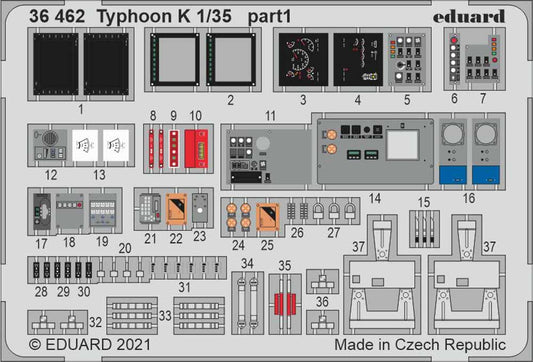 Eduard 36462 1:35 Etched Detailing Set for Zvezda Kits Typhoon-K 6X6 Armoured Ve