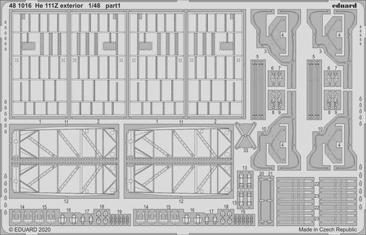 Eduard 481016 Etched Aircraft Detailling Set 1:48 Heinkel He-111Z 'Zwilling' ext