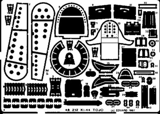 Eduard 48212 Etched Aircraft Detailling Set 1:48 Nakajima Ki-44 Tojo