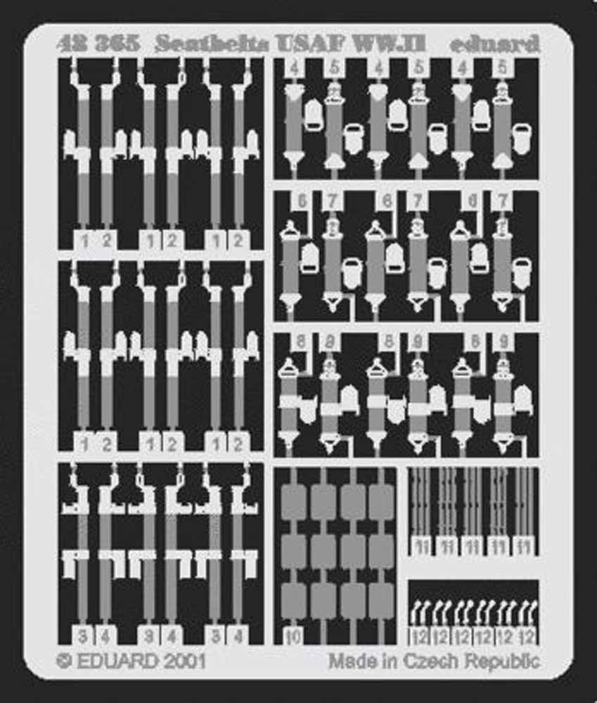 Eduard 48365 Etched Aircraft Detailling Set 1:48 USAF WWII seatbelts