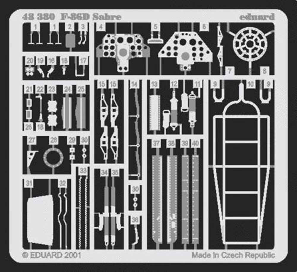 Eduard 48380 Etched Aircraft Detailling Set 1:48 North-American F-86D Sabre Dog