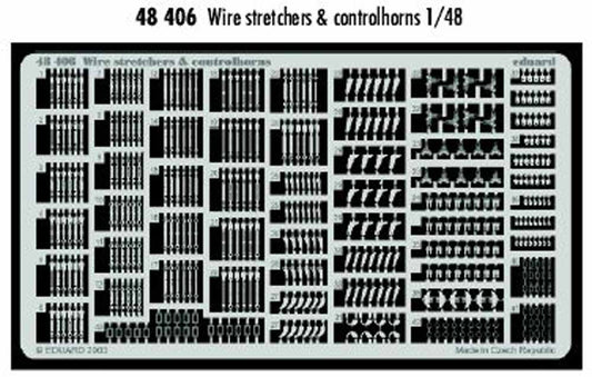 Eduard 48406 Etched Aircraft Detailling Set 1:48 Wire stretchers and control hor