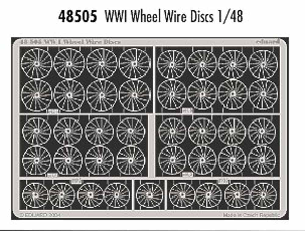 Eduard 48505 Etched Aircraft Detailling Set 1:48 WWI wheel wire discs