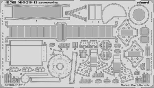 Eduard 48768 Etched Aircraft Detailling Set 1:48 Mikoyan MiG-21F-13 accessories
