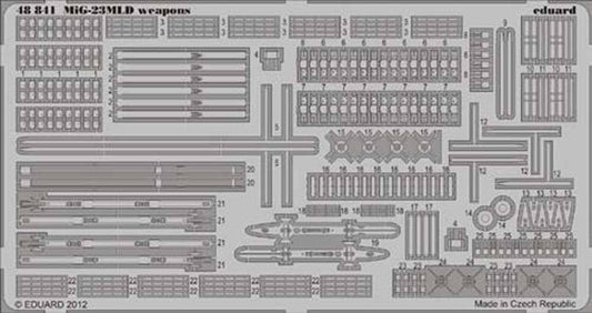Eduard 48841 Etched Aircraft Detailling Set 1:48 Mikoyan MiG-23MLD weapons