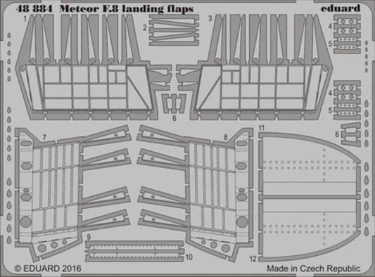Eduard 48884 Etched Aircraft Detailling Set 1:48 Gloster Meteor F.8 landing flap