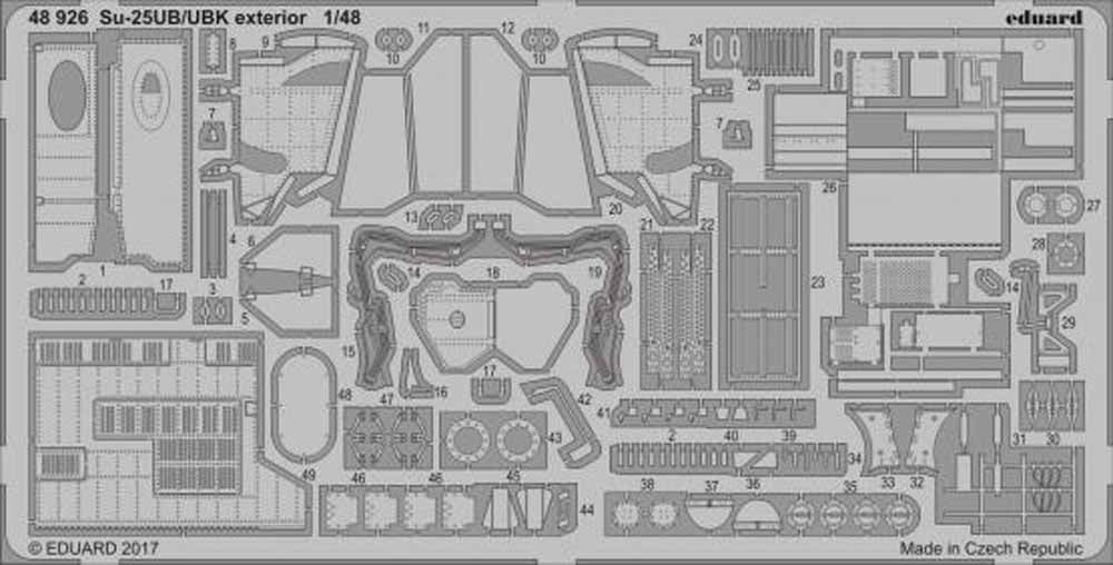Eduard 48926 Etched Aircraft Detailling Set 1:48 Sukhoi Su-25UB/UBK exterior
