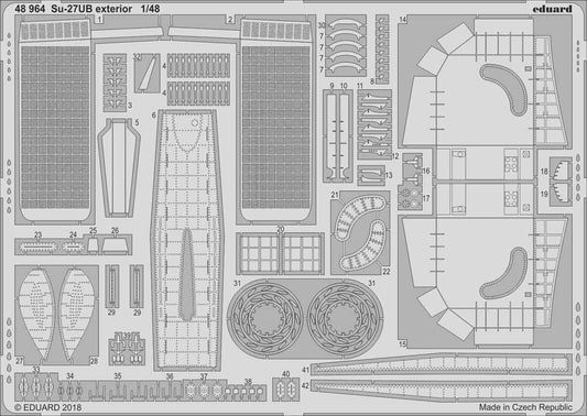 Eduard 48964 Etched Aircraft Detailling Set 1:48 Sukhoi Su-27UB exterior