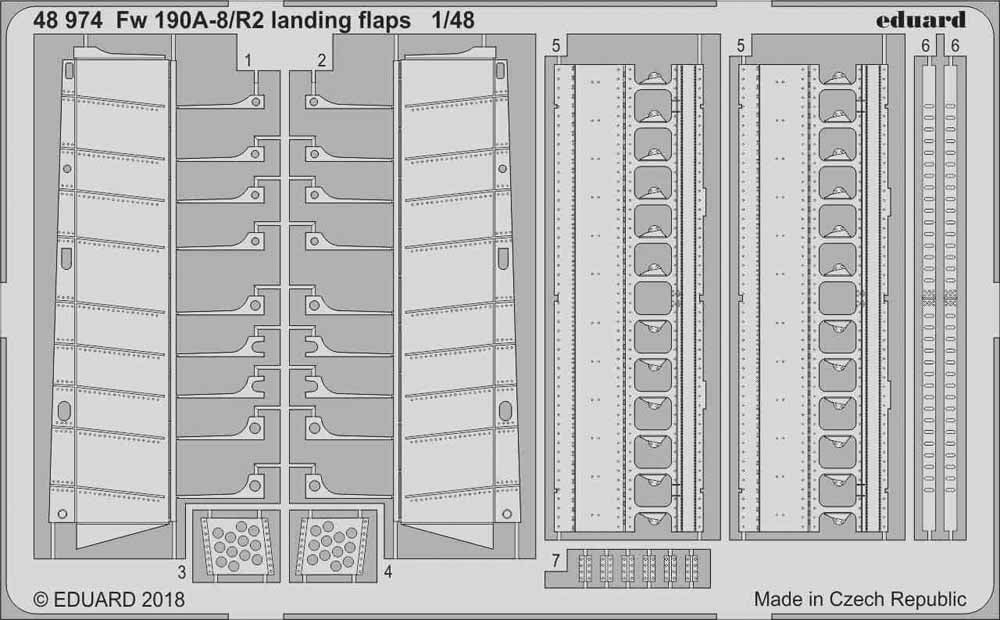 Eduard 48974 Etched Aircraft Detailling Set 1:48 Focke-Wulf Fw-190A-8/R2 landing