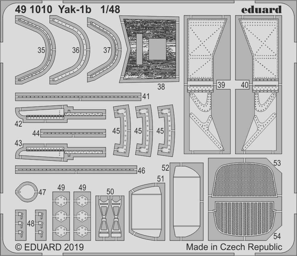 Eduard 491010 Etched Aircraft Detailling Set 1:48 Yakolev Yak-1B