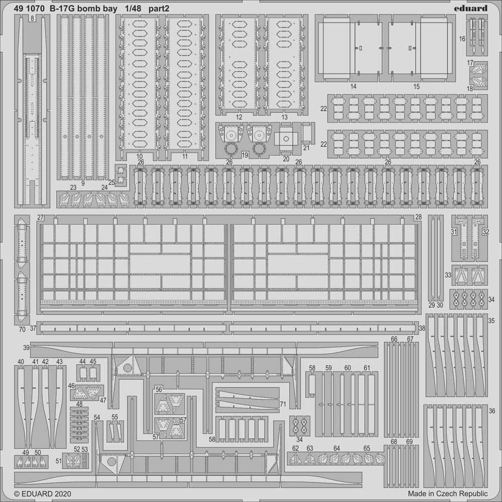 Eduard 491070 Etched Aircraft Detailling Set 1:48 Boeing B-17G Flying Fortress b