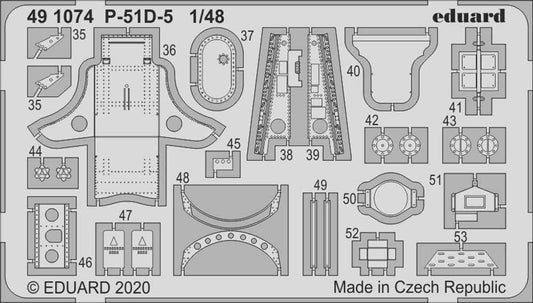 Eduard 491074 Etched Aircraft Detailling Set 1:48 North-American P-51D-5 Mustang