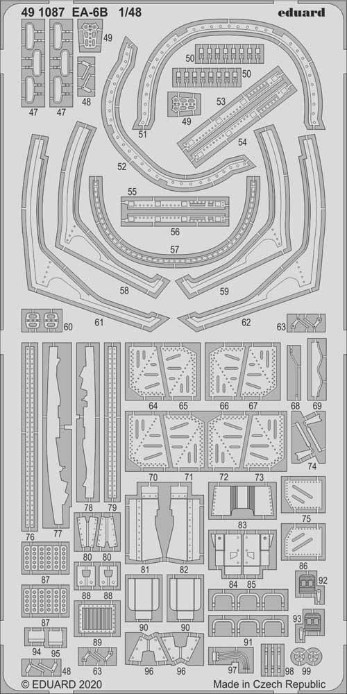 Eduard 491087 Etched Aircraft Detailling Set 1:48 Grumman EA-6B Prowler
