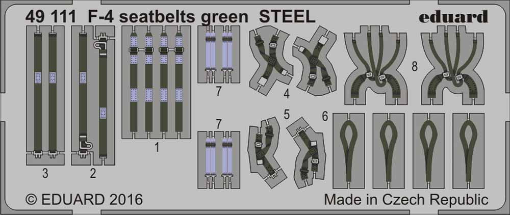 Eduard 49111 Etched Aircraft Detailling Set 1:48 McDonnell F-4 Phantom seatbelts