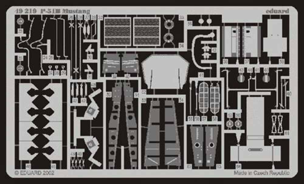 Eduard 49219 Etched Aircraft Detailling Set 1:48 North-American P-51B Mustang Pr