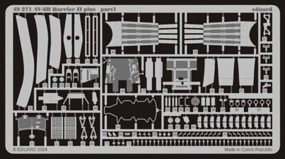 Eduard 49271 Etched Aircraft Detailling Set 1:48 McDonnell-Douglas AV-8B Harrier
