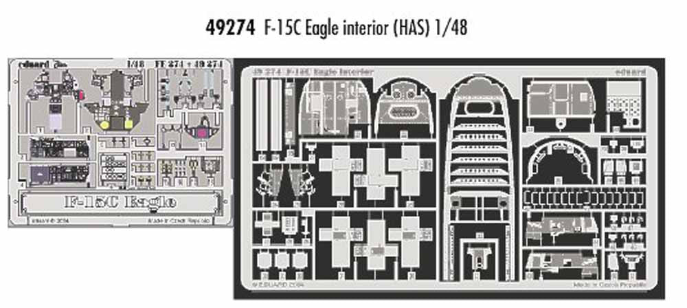 Eduard 49274 Etched Aircraft Detailling Set 1:48 McDonnell F-15C Eagle interior