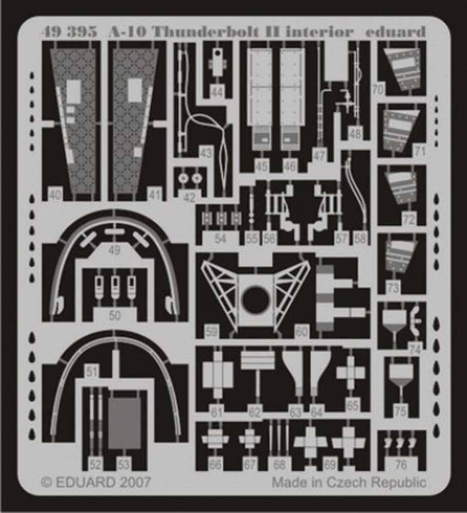 Eduard 49395 Etched Aircraft Detailling Set 1:48 Fairchild A-10A Thunderbolt II