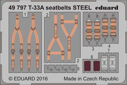Eduard 49797 Etched Aircraft Detailling Set 1:48 Lockheed T-33A Shooting Star se