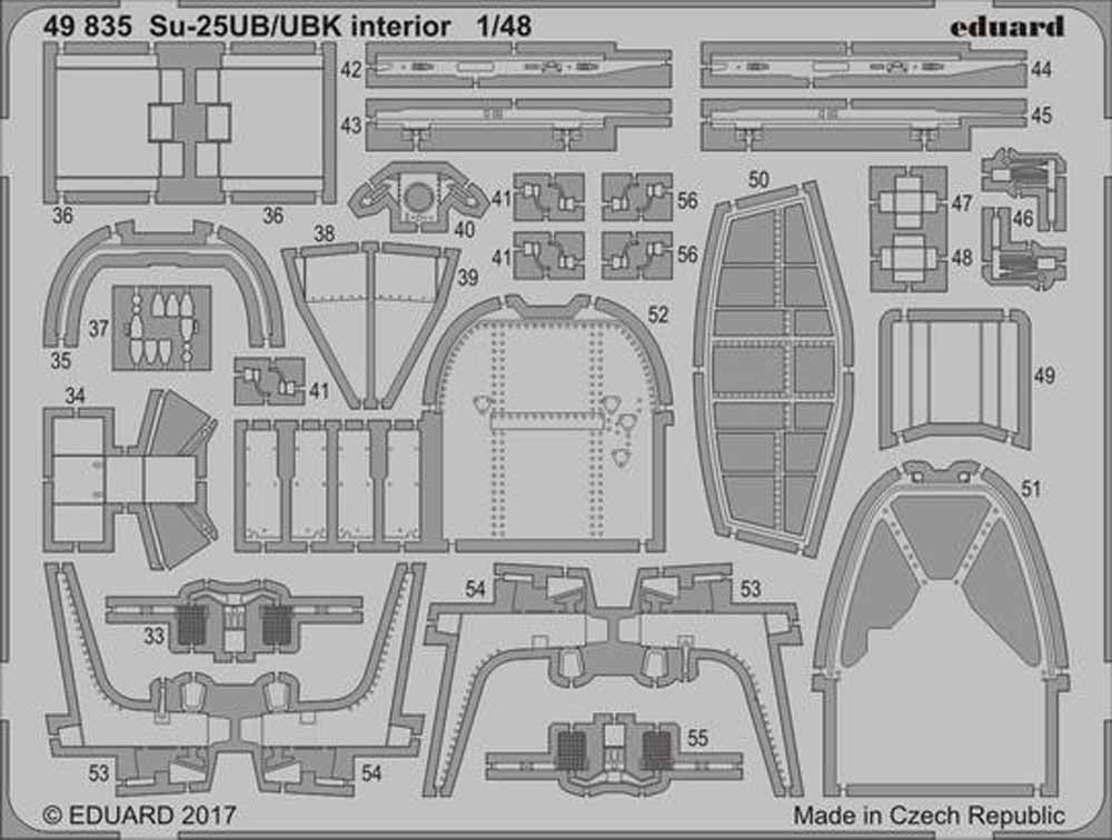 Eduard 49835 Etched Aircraft Detailling Set 1:48 Sukhoi Su-25UB/UBK interior