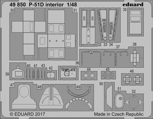 Eduard 49850 Etched Aircraft Detailling Set 1:48 North-American P-51D Mustang