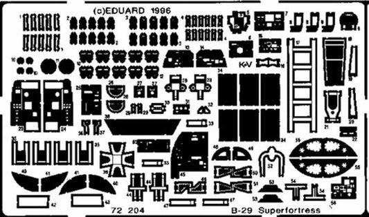 Eduard 72204 Etched Aircraft Detailling Set 1:72 Boeing B-29A Superfortress