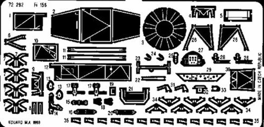 Eduard 72292 Etched Aircraft Detailling Set 1:72 Fieseler Fi-156 'Storch'