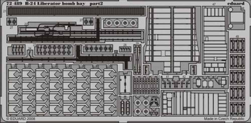 Eduard 72489 Etched Aircraft Detailling Set 1:72 Consolidated B-24D/B-24J Libera