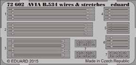 Eduard 72602 Etched Aircraft Detailling Set 1:72 Avia B-534 wires & stretchers